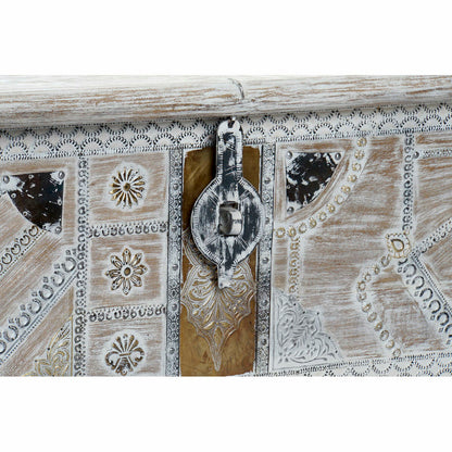 Chest DKD Home Decor 8424001858361 Paolownia wood White Brass Mango wood 146 x 40 x 45 cm