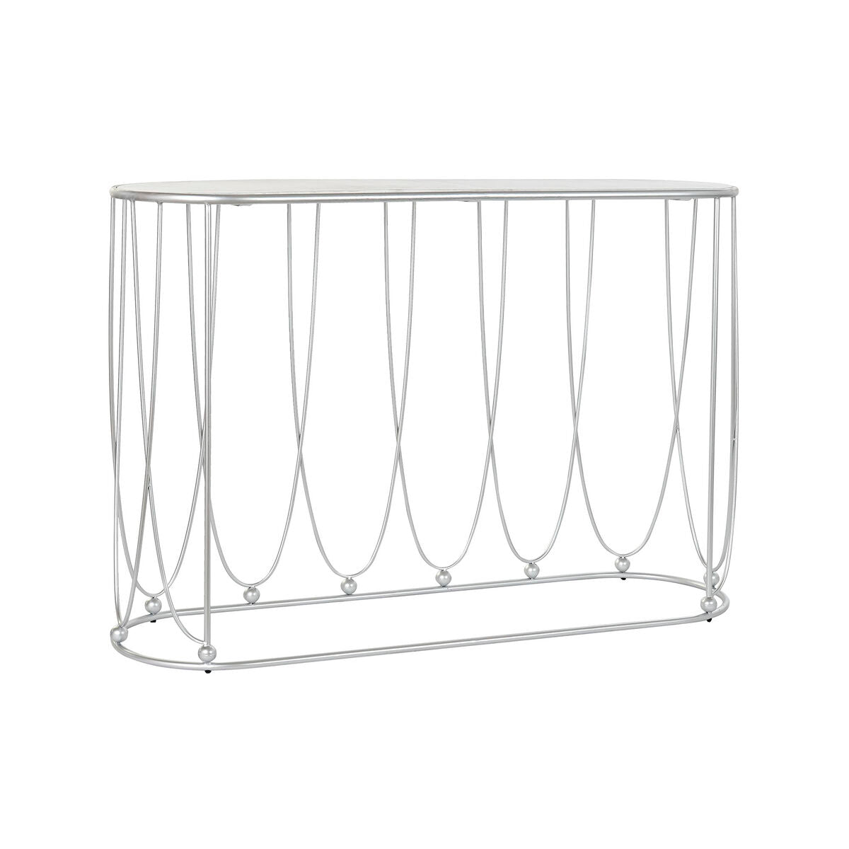 Console DKD Home Decor Silver Metal White Marble 115 x 35 x 78 cm DKD Home Decor