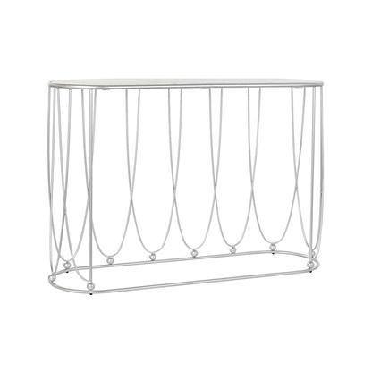 Console DKD Home Decor Silver Metal White Marble 115 x 35 x 78 cm DKD Home Decor