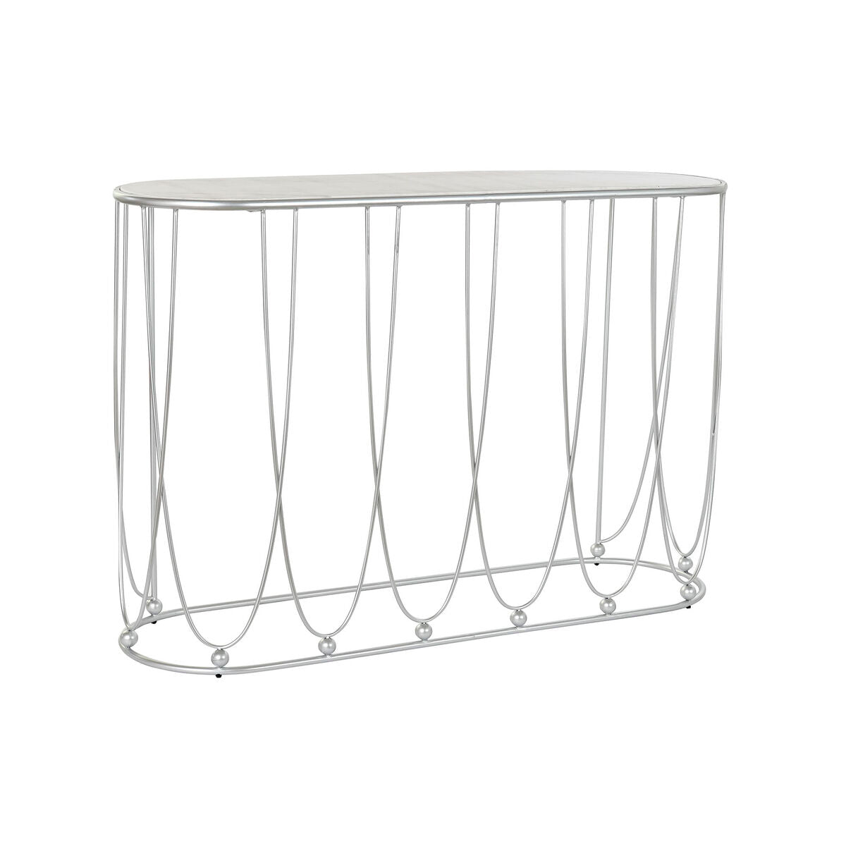 Console DKD Home Decor Silver Metal White Marble 115 x 35 x 78 cm DKD Home Decor