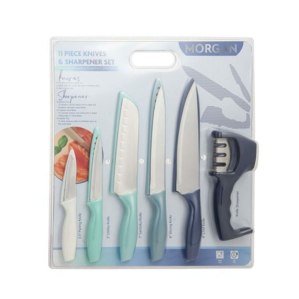 Knife Set DKD Home Decor (3 x 2 x 19 cm) Stainless steel polypropylene 3 x 2 x 19 cm (6 pcs) DKD Home Decor