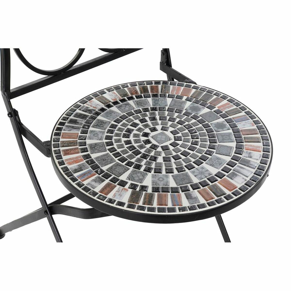 Garden chair DKD Home Decor Black Ceramic Multicolour Ironwork (39 x 50 x 93 cm) DKD Home Decor