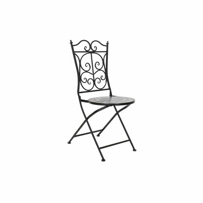 Garden chair DKD Home Decor Black Ceramic Multicolour Ironwork (39 x 50 x 93 cm) DKD Home Decor