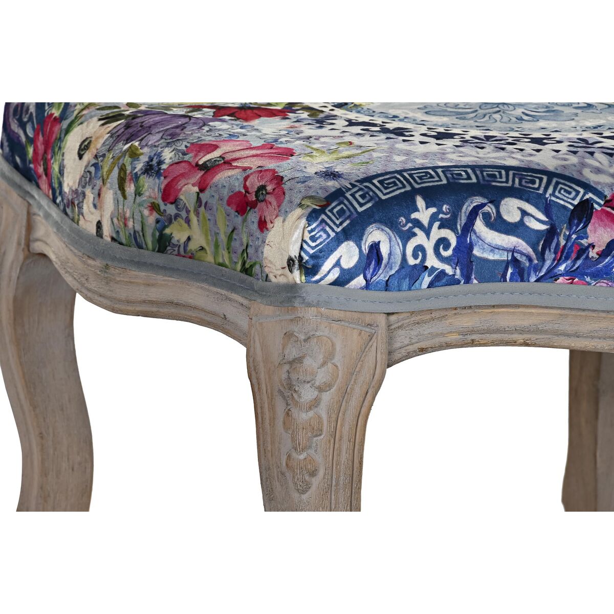 Bench DKD Home Decor Fir Polyester Multicolour (58 x 47,5 x 41 cm) DKD Home Decor