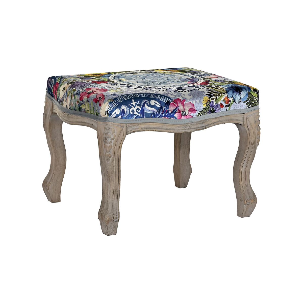 Bench DKD Home Decor Fir Polyester Multicolour (58 x 47,5 x 41 cm) DKD Home Decor