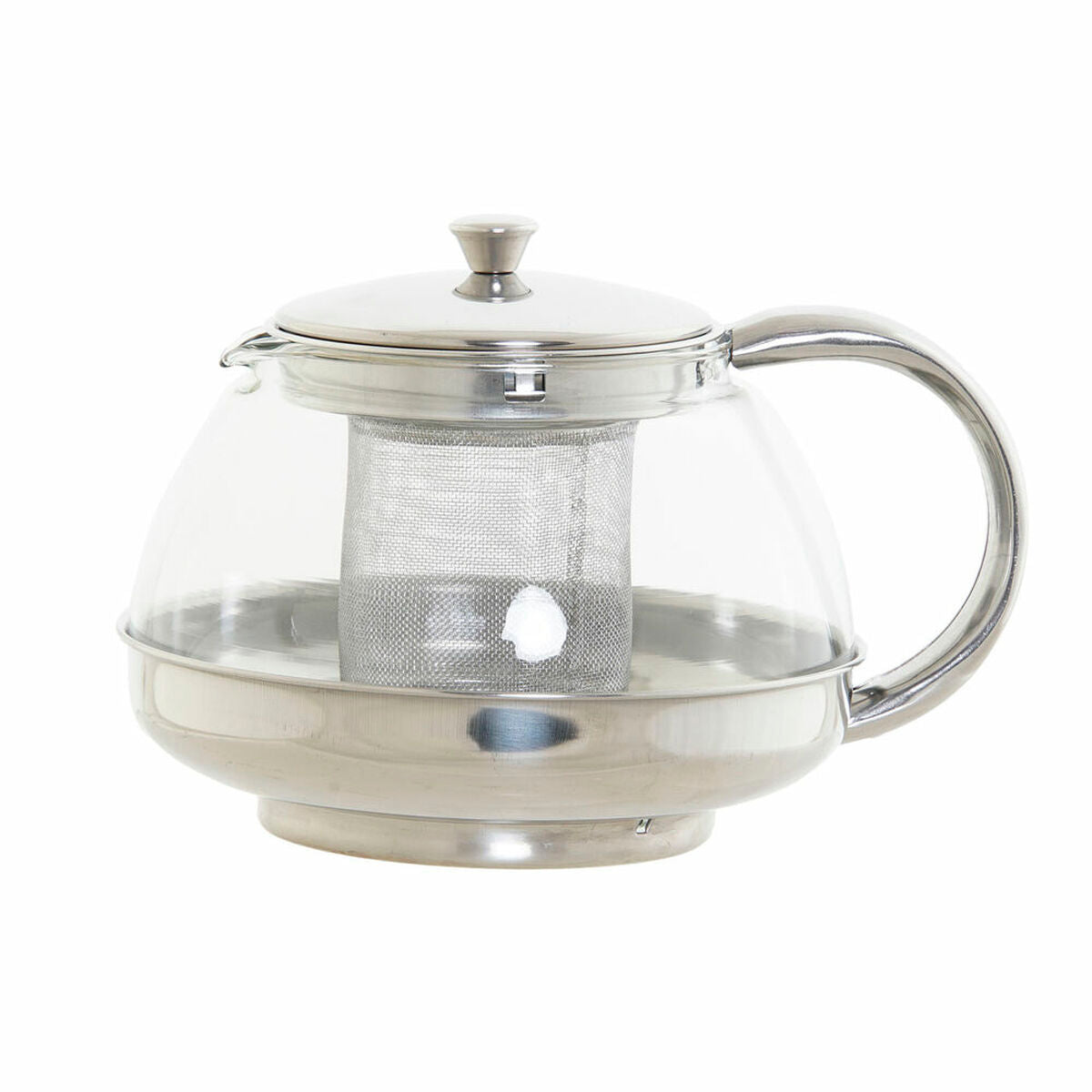 Teapot DKD Home Decor Silver Stainless steel Crystal Plastic 18 x 14 x 12 cm DKD Home Decor