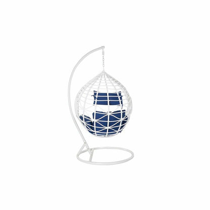 Hanging garden armchair DKD Home Decor Navy Blue White Aluminium synthetic rattan 90 x 70 x 110 cm (107 x 107 x 198 cm) DKD Home Decor