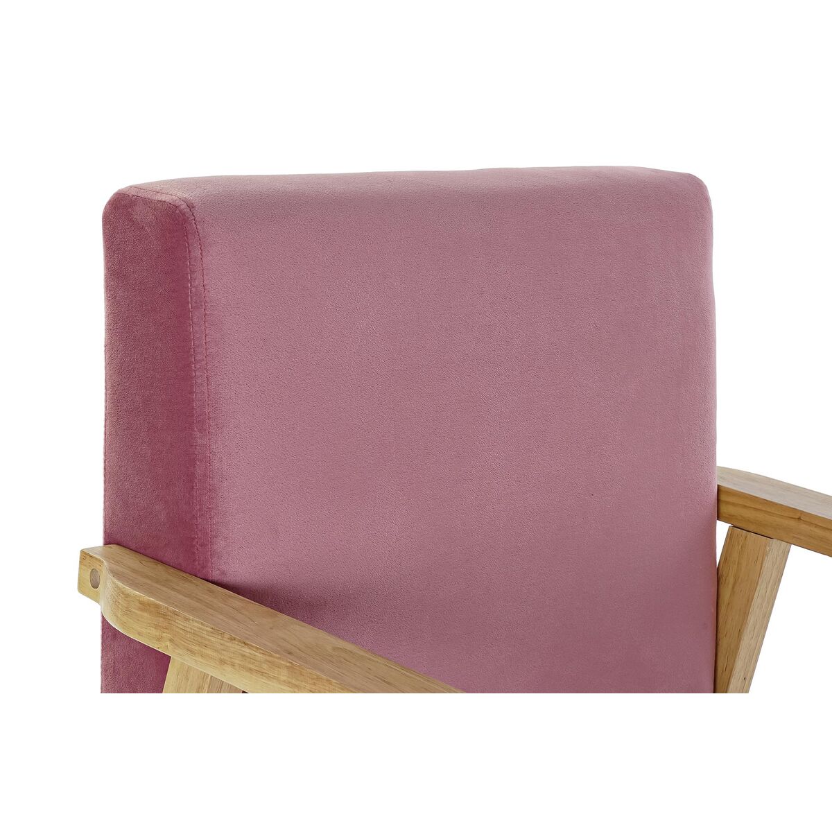 Armchair DKD Home Decor Pink Polyester MDF Wood (61 x 63 x 77 cm) DKD Home Decor