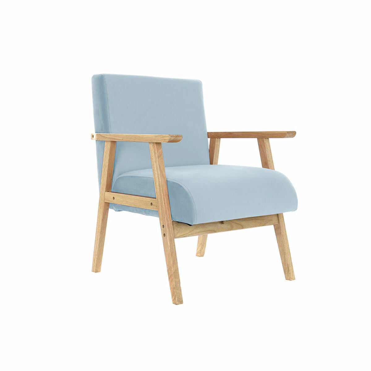 Armchair DKD Home Decor Polyester Sky blue MDF Wood (61 x 63 x 77 cm) DKD Home Decor