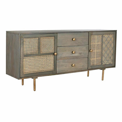 Sideboard DKD Home Decor Grey Natural Mango wood MDF Wood 160 x 40 x 75 cm DKD Home Decor