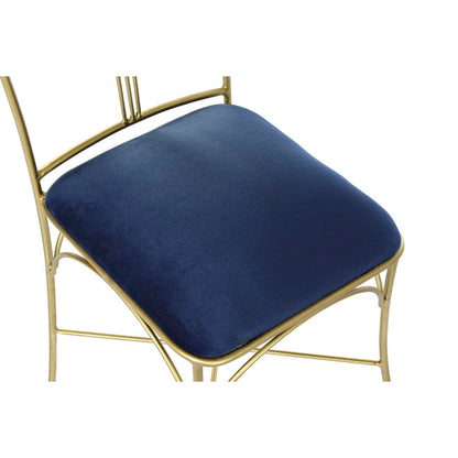 Dining Chair DKD Home Decor Blue Golden 45 x 42 x 88,5 cm DKD Home Decor