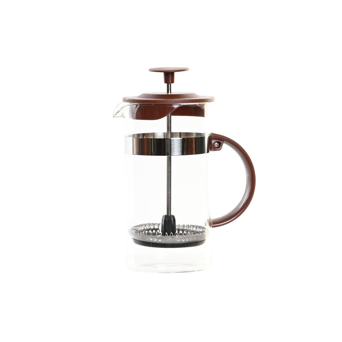 Cafetière with Plunger DKD Home Decor Brown Transparent Stainless steel Borosilicate Glass 350 ml 16 x 9 x 18,5 cm DKD Home Decor