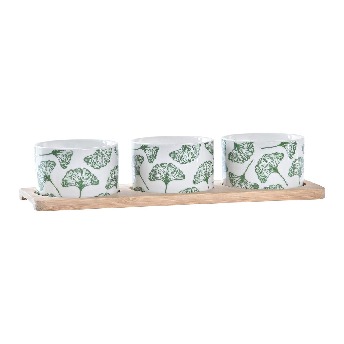 Appetizer Set DKD Home Decor Bamboo Stoneware Sheets 3 Pieces 4 Pieces 28 x 9,7 x 1,5 cm DKD Home Decor