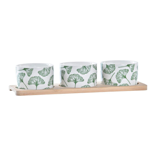 Appetizer Set DKD Home Decor Bamboo Stoneware Sheets 3 Pieces 4 Pieces 28 x 9,7 x 1,5 cm DKD Home Decor