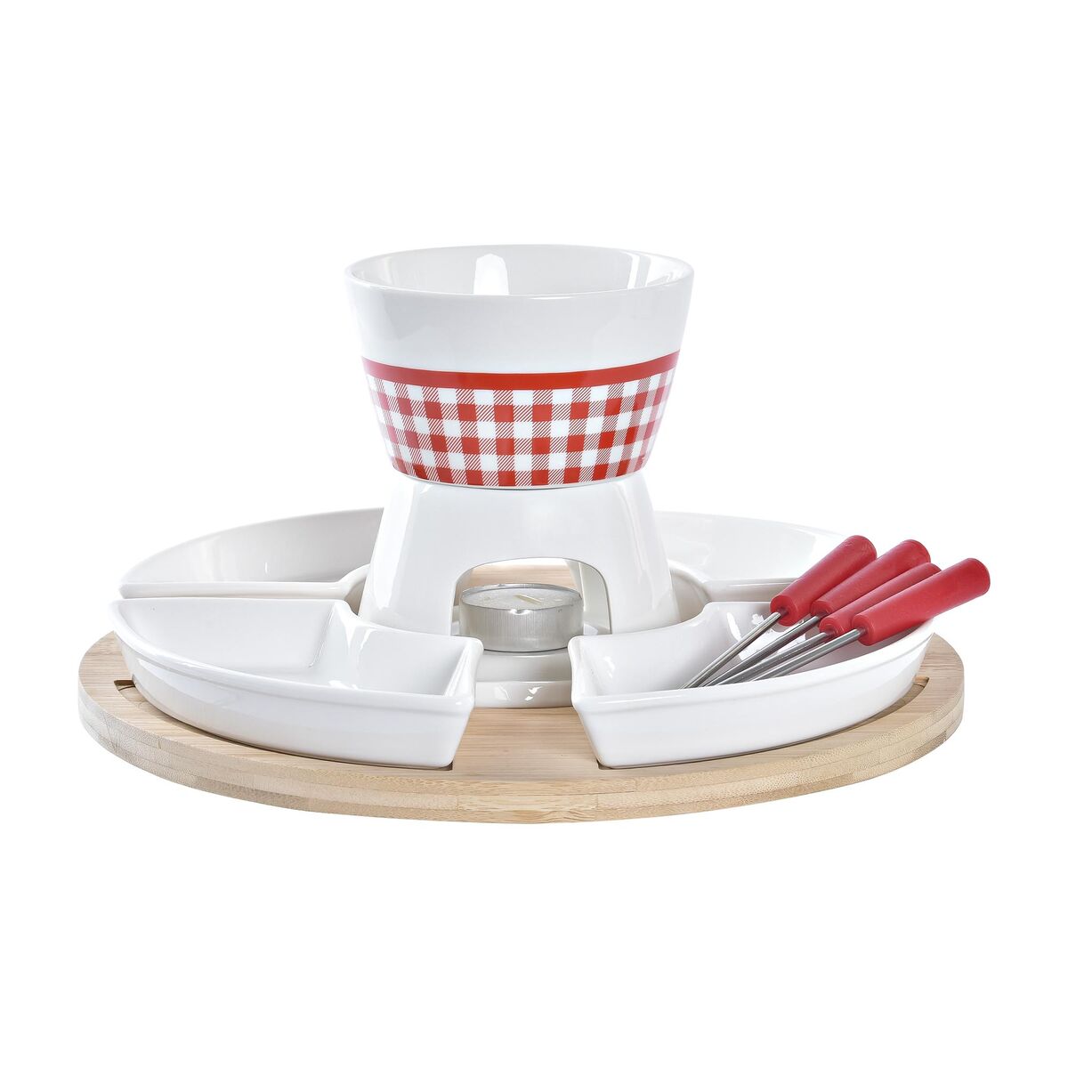 Fondue DKD Home Decor Red 26,5 x 26,5 x 1,5 cm (10 pcs) DKD Home Decor