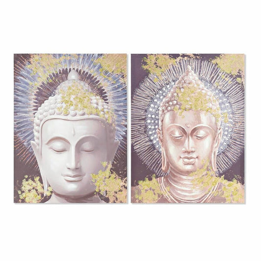 Painting DKD Home Decor Buddha 60 x 3 x 80 cm Oriental (2 Units) DKD Home Decor