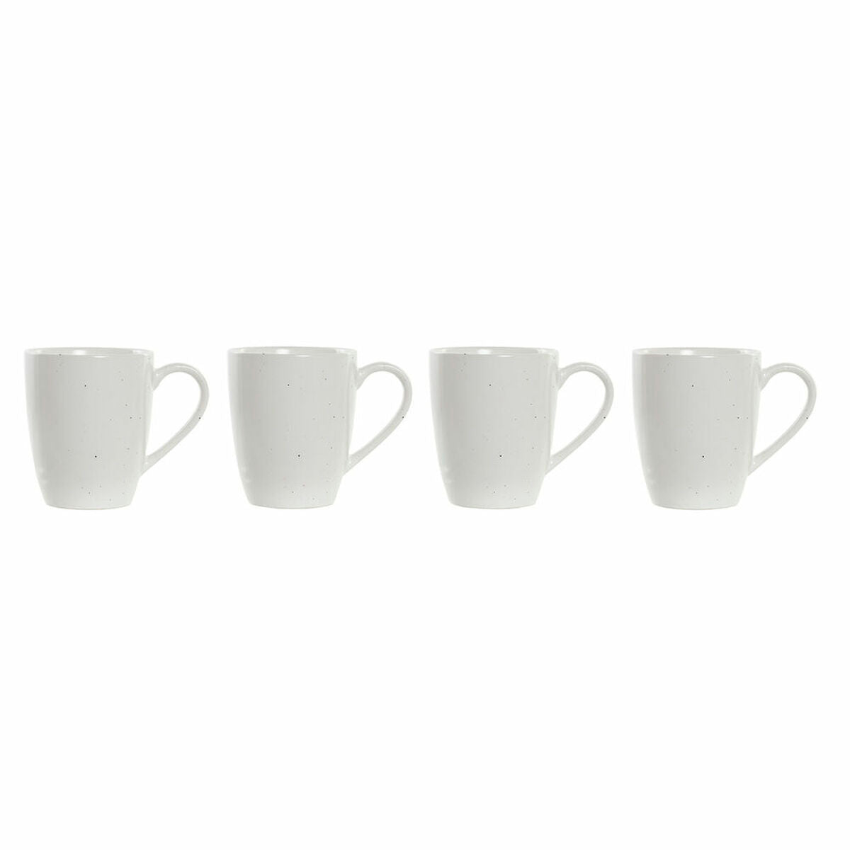 4 Piece Mug Set DKD Home Decor White Natural Rubber wood Stoneware 300 ml 19 x 13 x 31 cm DKD Home Decor