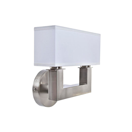 Wall Lamp DKD Home Decor Silver Metal Polyester White 220 V 40 W (25 x 14 x 24 cm) DKD Home Decor