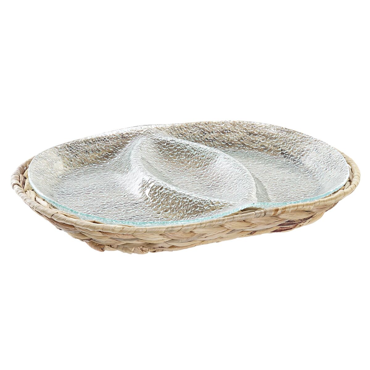 Snack tray DKD Home Decor 38 x 25 x 4 cm Crystal Natural Transparent DKD Home Decor