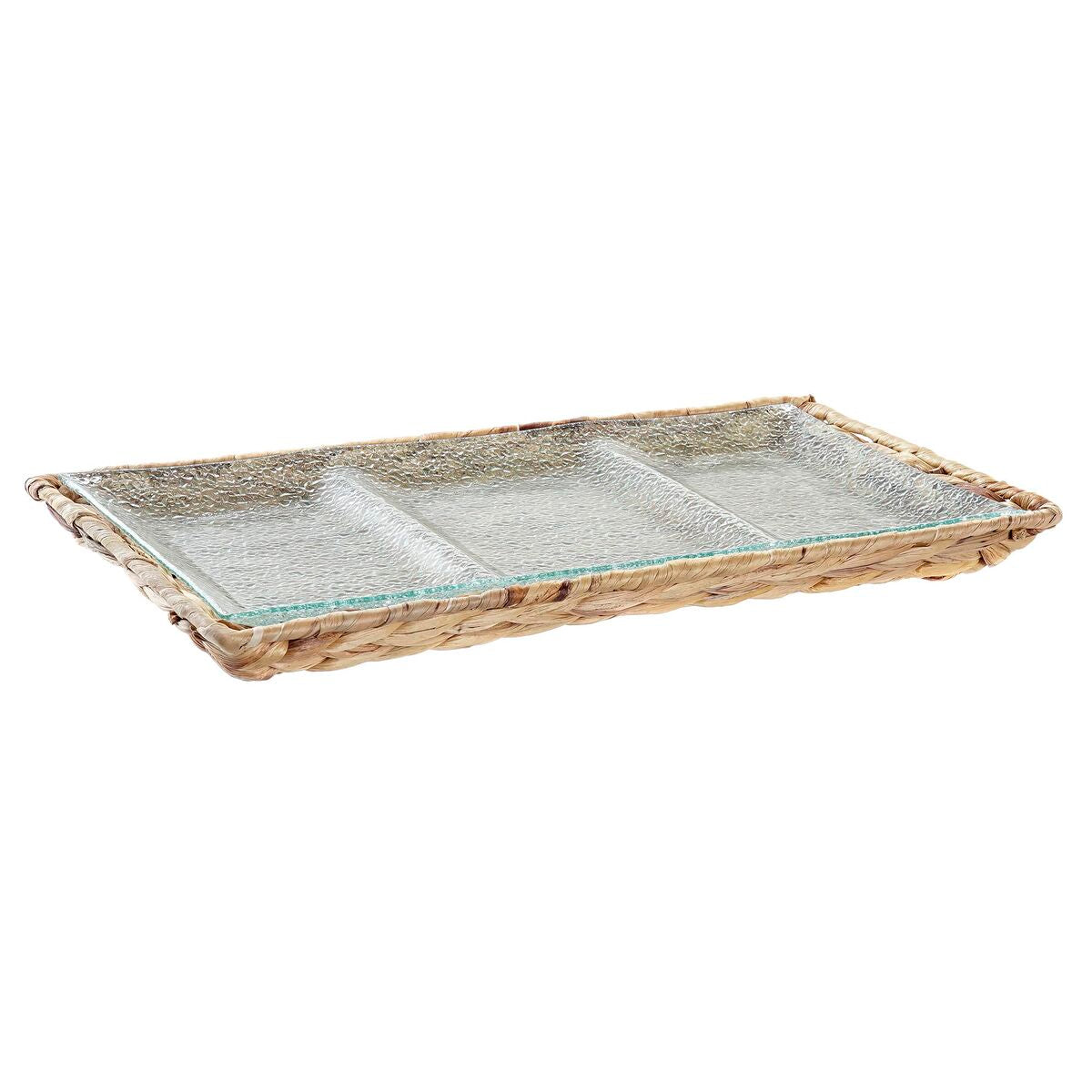 Snack tray DKD Home Decor Transparent Natural Crystal 42 x 20 x 3,5 cm DKD Home Decor