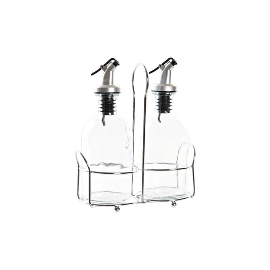 Cruet DKD Home Decor Vinegar server Transparent Metal Crystal (2 Units) (2 pcs) DKD Home Decor