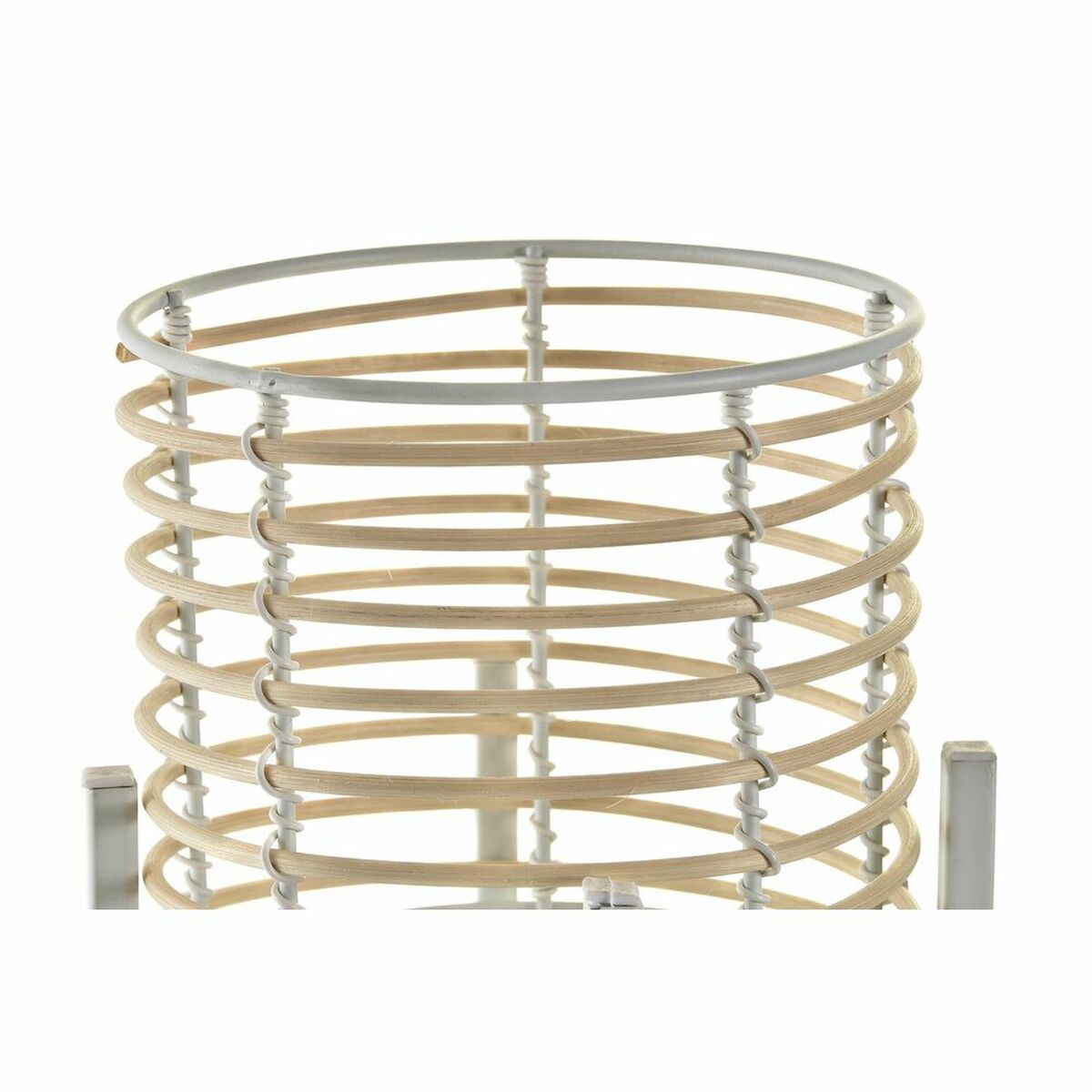 Set of pots DKD Home Decor White Brown Natural Metal Rattan 21 x 21 x 77 cm (2 Units) DKD Home Decor