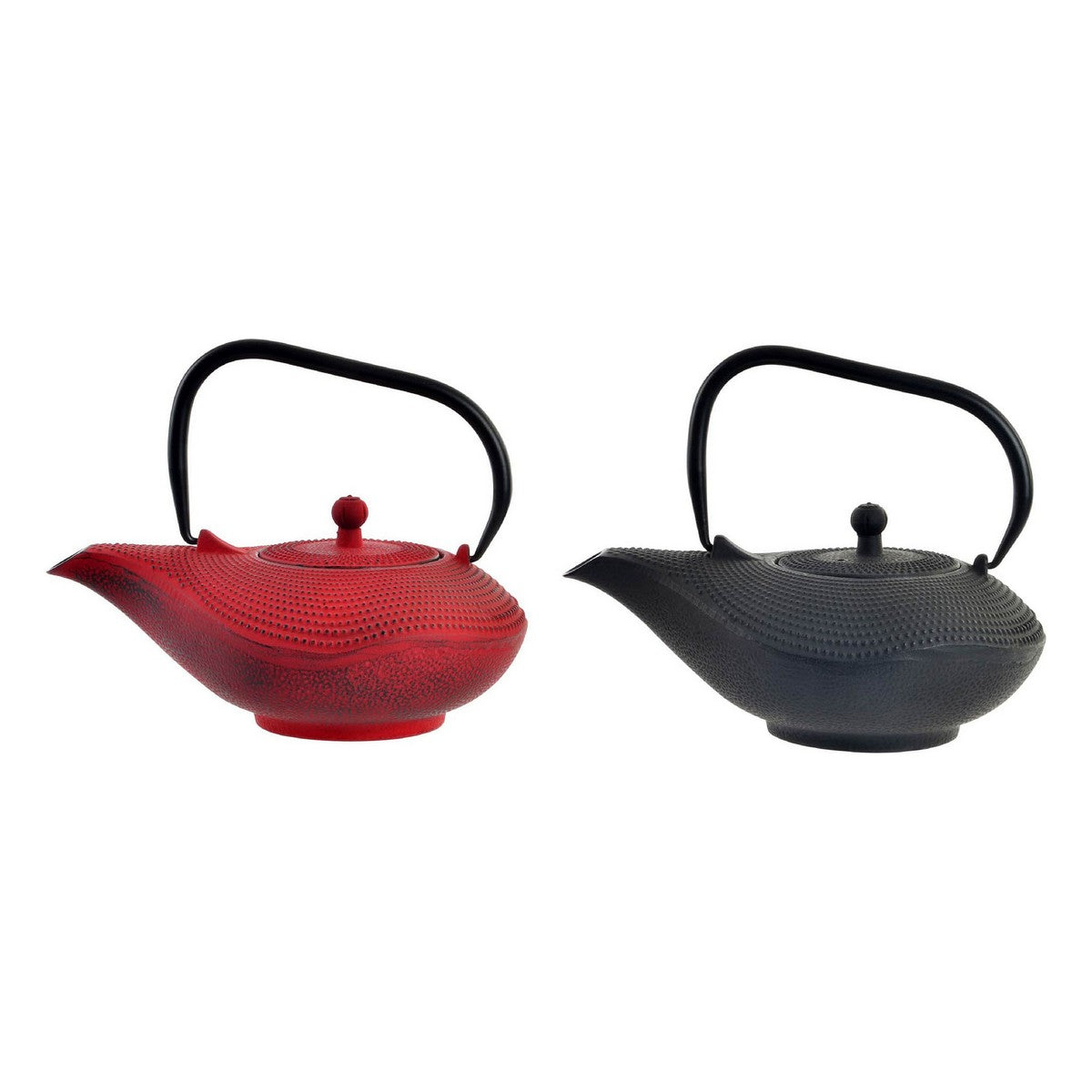 Teapot DKD Home Decor Red Black Cast iron (1000 ml) (2 Units)