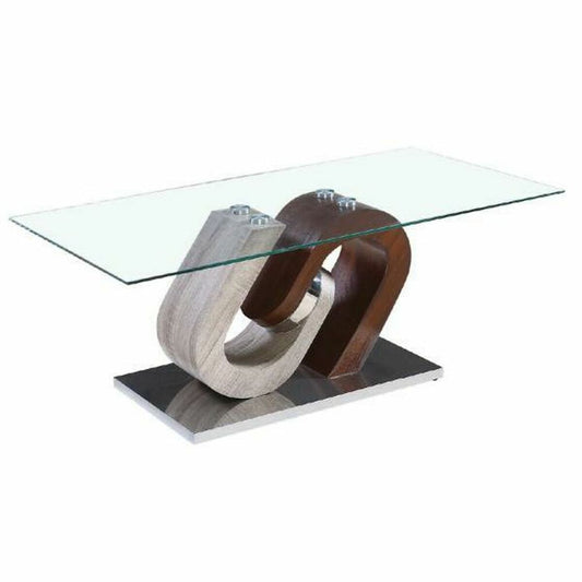 Centre Table DKD Home Decor Brown Transparent Silver Natural Wood Crystal MDF Wood 120 x 60 x 45 cm DKD Home Decor