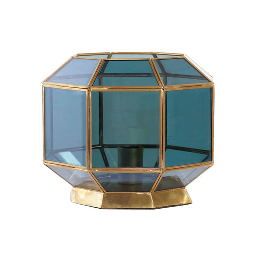 Desk lamp DKD Home Decor Crystal Blue Golden 220 V Brass 50 W Modern (29 x 29 x 25 cm) DKD Home Decor