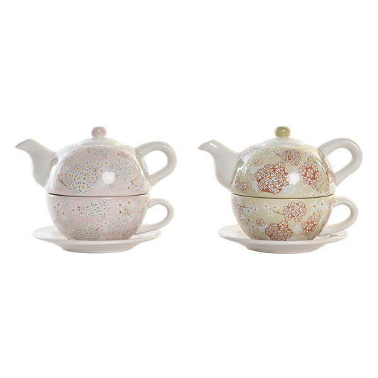 Teapot DKD Home Decor Cup 750 ml Dolomite (2 Units) DKD Home Decor