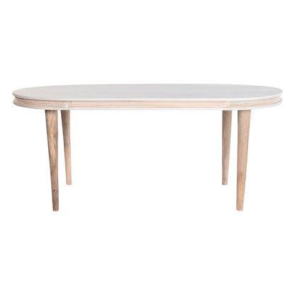 Dining Table DKD Home Decor White Golden Brass Mango wood 180 x 90 x 76 cm DKD Home Decor