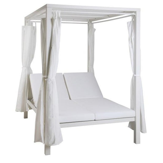 Garden day bed DKD Home Decor White Aluminium (148 x 188 x 205 cm)