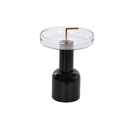 Side table DKD Home Decor Crystal Black Transparent Iron 41 x 41 x 57 cm DKD Home Decor