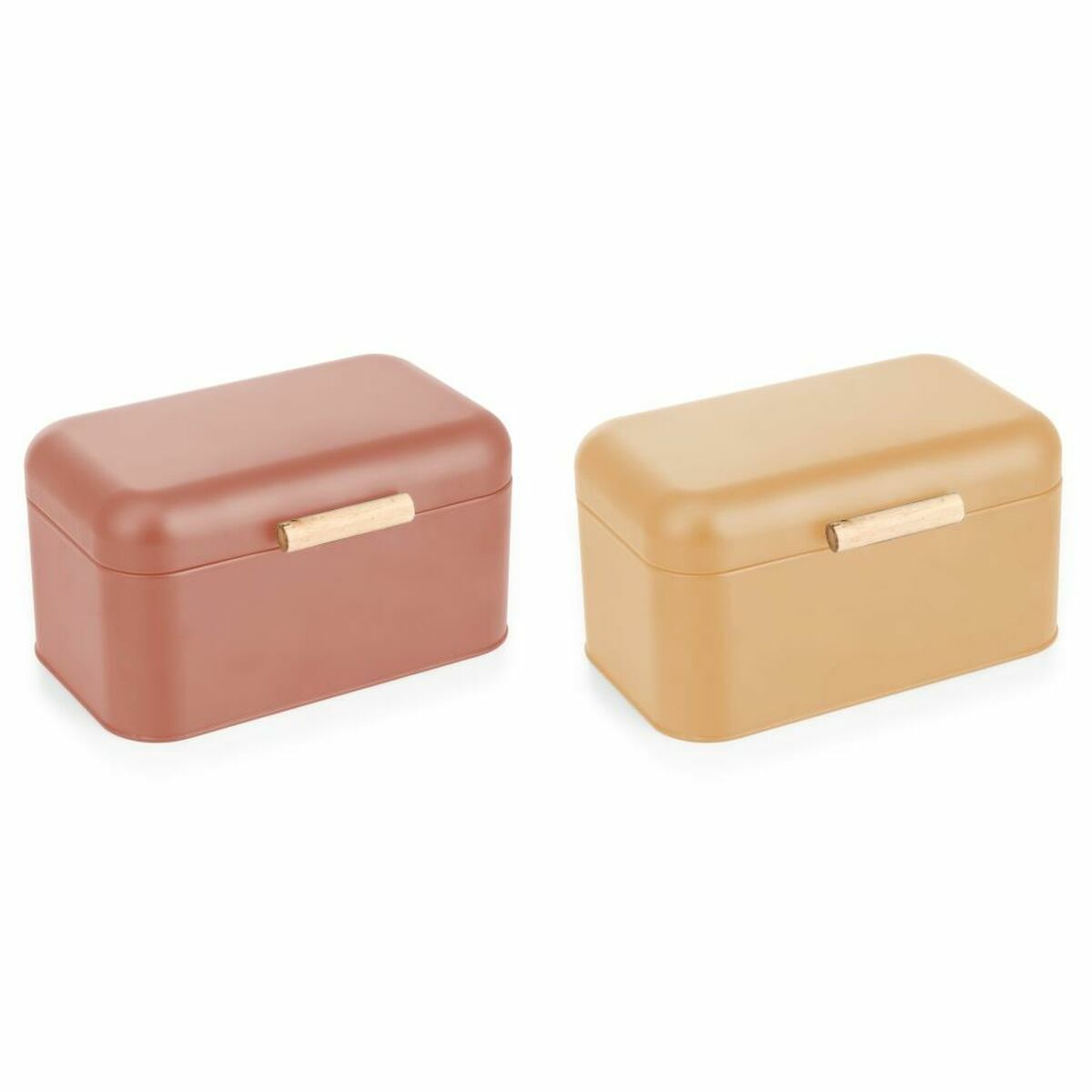 Breadbasket DKD Home Decor 30,50 x 20,7 x 15 cm Metal Terracotta Yellow Vintage (2 Units) DKD Home Decor