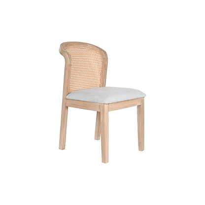 Dining Chair DKD Home Decor Fir Polyester Light grey (46 x 61 x 86 cm) DKD Home Decor