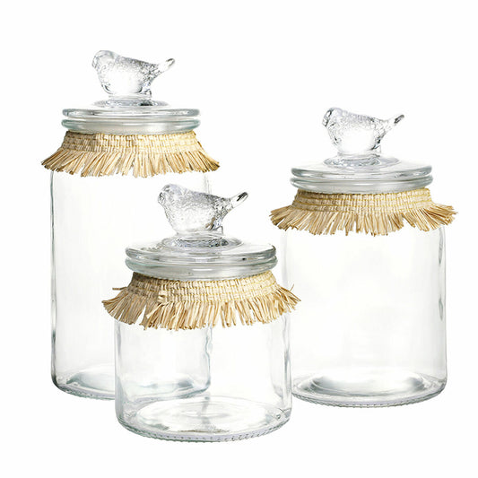 3 Tubs DKD Home Decor 11 x 11 x 22 cm Crystal Natural Transparent DKD Home Decor