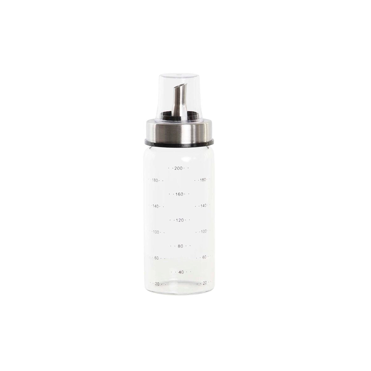 Cruet DKD Home Decor 200 ml 6 x 6 x 16,5 cm Transparent Stainless steel Borosilicate Glass DKD Home Decor