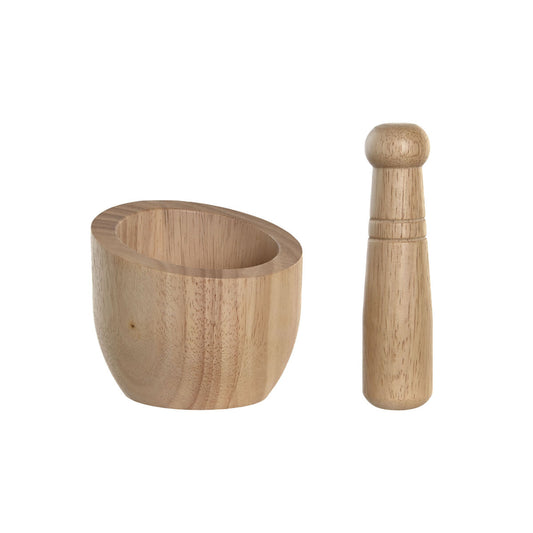 Mortar and pestle DKD Home Decor Bamboo 12 x 12 x 14,5 cm DKD Home Decor