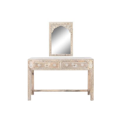 Console DKD Home Decor Natural Mango wood Mirror 117 x 40 x 76 cm DKD Home Decor