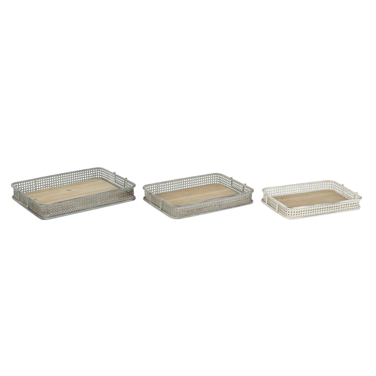 Set of trays DKD Home Decor 53 x 38 x 8 cm Metal Multicolour (3 Units) DKD Home Decor