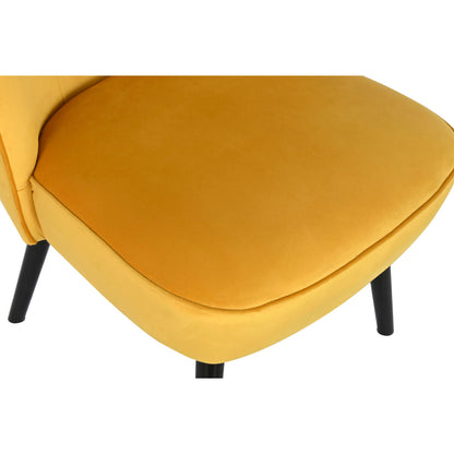 Armchair DKD Home Decor Yellow Wood 56 x 70 x 71 cm