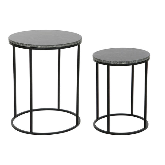 Set of 2 tables DKD Home Decor Black 46 x 46 x 58 cm DKD Home Decor