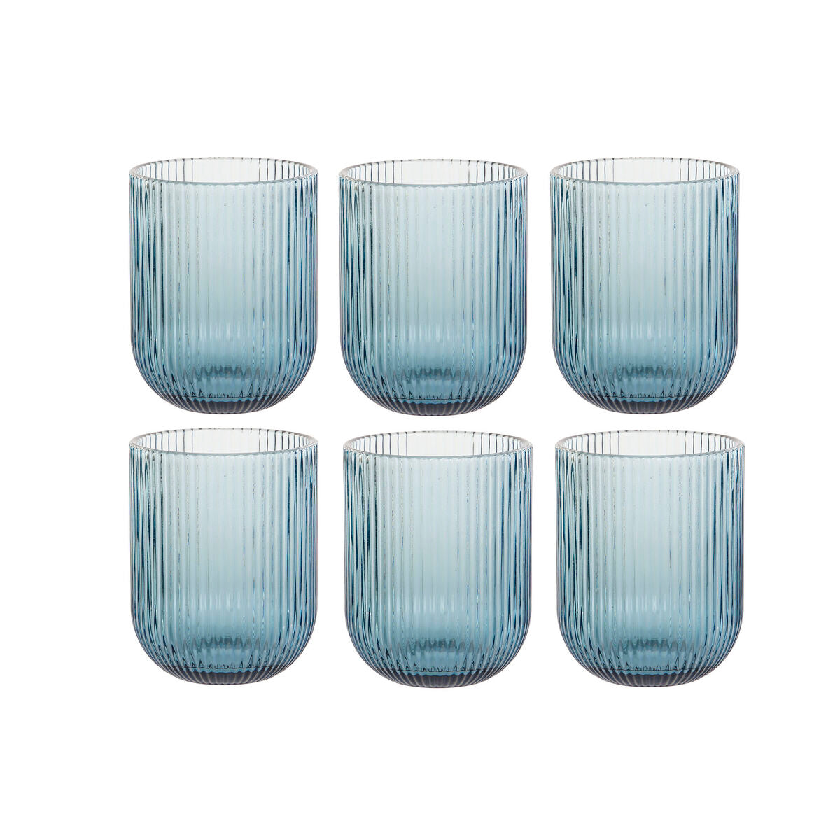 Set of glasses DKD Home Decor Blue Crystal 240 ml (6 Units) DKD Home Decor