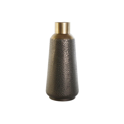 Vase DKD Home Decor Grey Golden Dark grey Metal Modern 25 x 25 x 56,5 cm DKD Home Decor