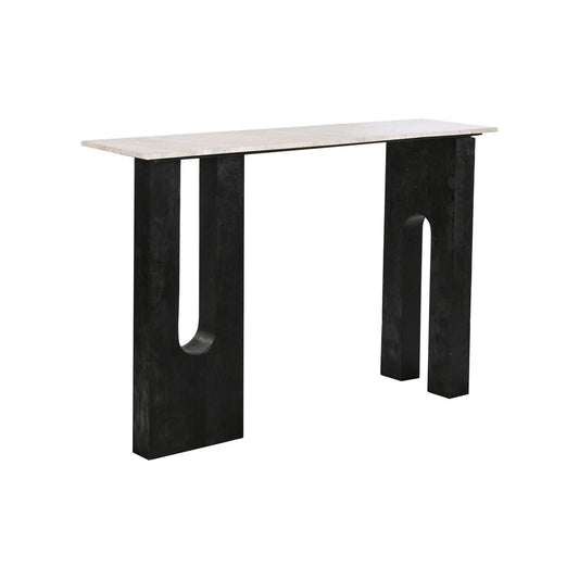 Console Home ESPRIT White Black Marble Mango wood 117 x 31 x 77 cm Home ESPRIT