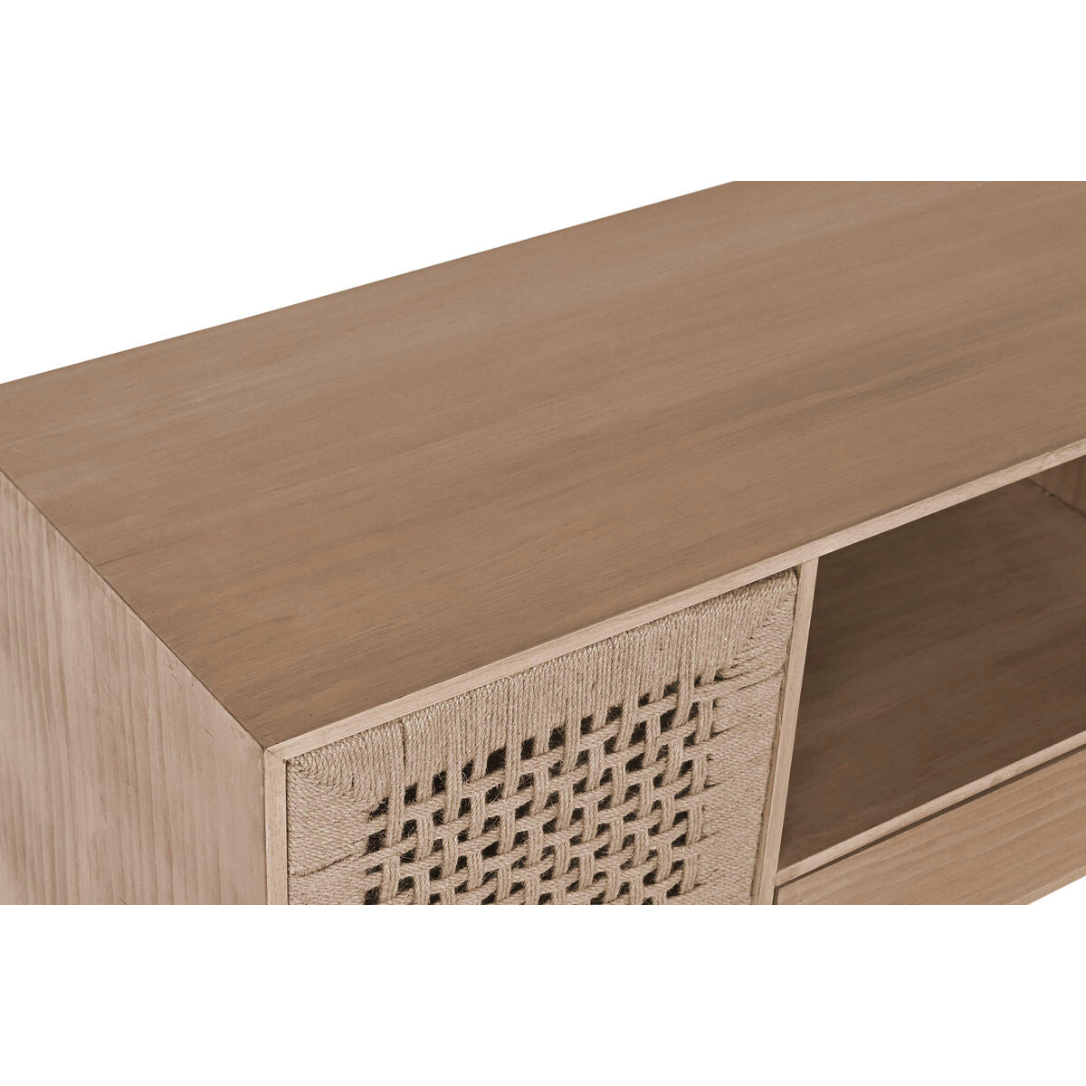 TV furniture Home ESPRIT Beige Natural Jute Pinewood 120 x 40 x 55 cm Home ESPRIT