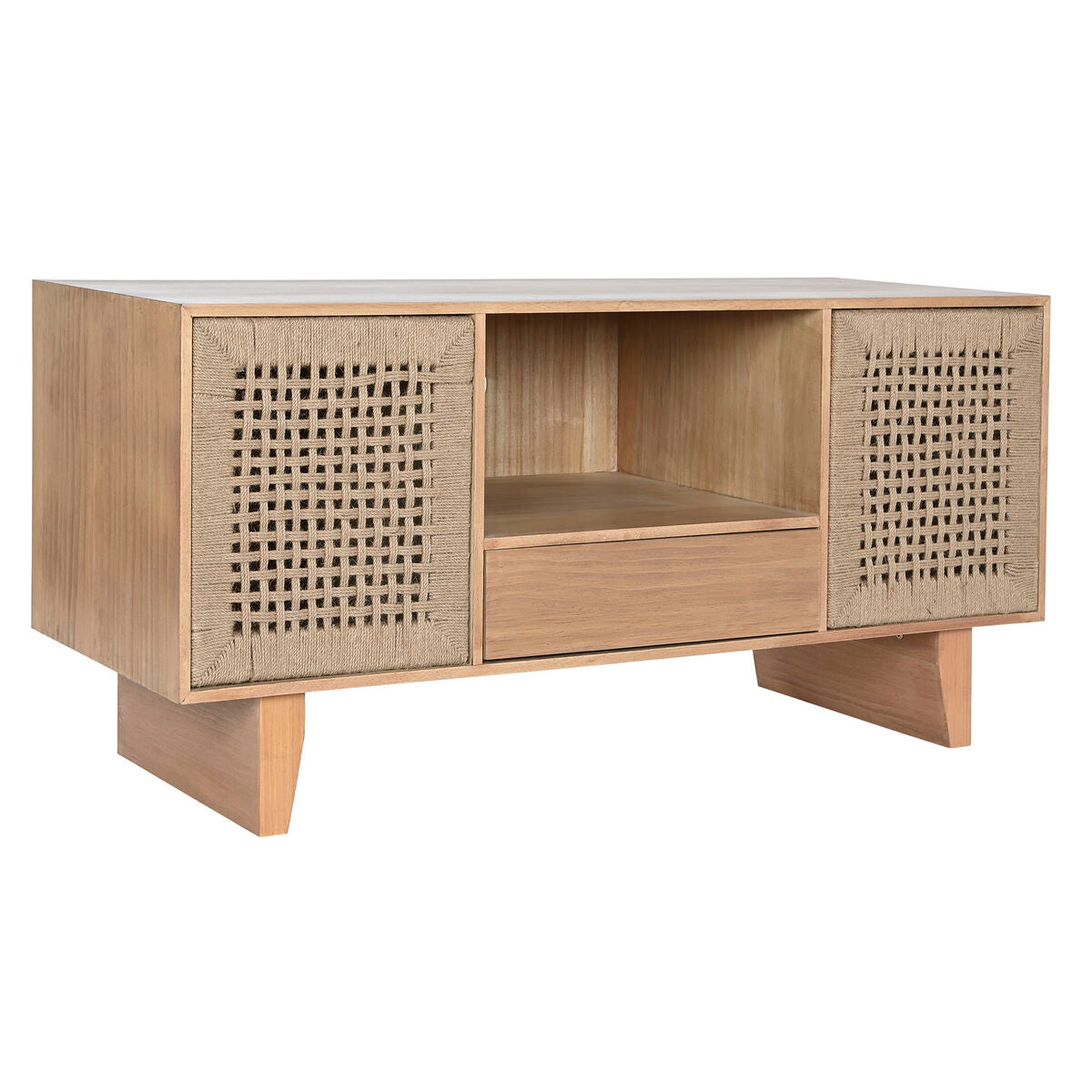 TV furniture Home ESPRIT Beige Natural Jute Pinewood 120 x 40 x 55 cm Home ESPRIT