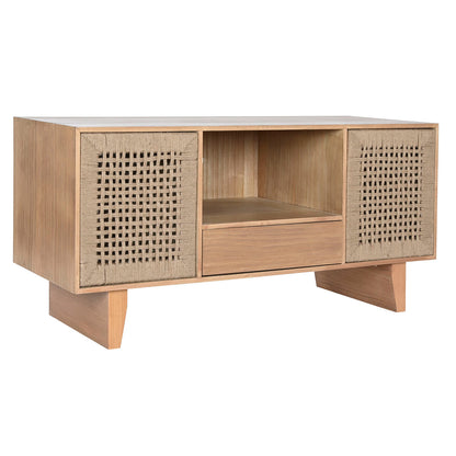 TV furniture Home ESPRIT Beige Natural Jute Pinewood 120 x 40 x 55 cm Home ESPRIT