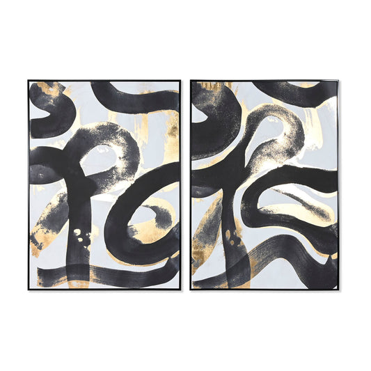 Painting Home ESPRIT Abstract Modern 103 x 4,5 x 143 cm (2 Units) Home ESPRIT