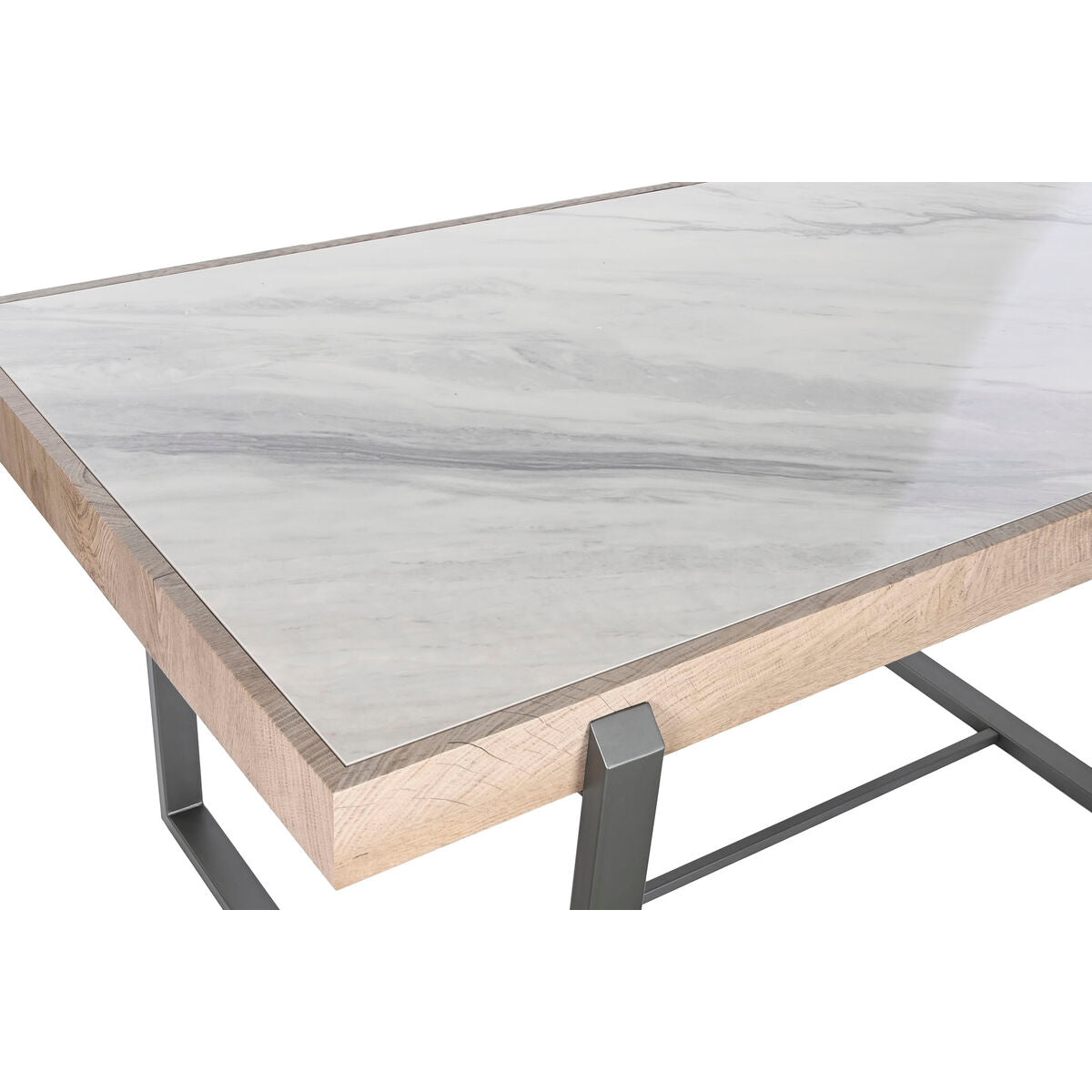 Dining Table Home ESPRIT White Grey Natural Metal 150 x 85 x 75 cm Home ESPRIT